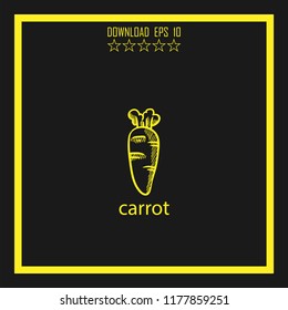 carrot sketch vector icon