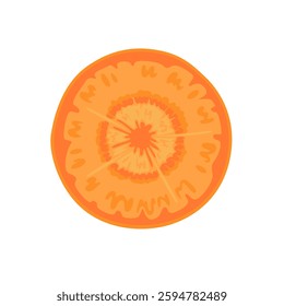 Carrot slice isolated on white background. Vector cartoon flat illustration. Healthy food icon.