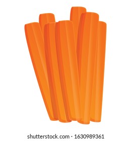 Carrot sliced sticks icon. Cartoon of carrot sliced sticks vector icon for web design isolated on white background