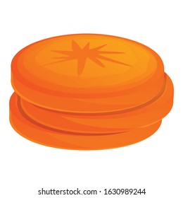 Carrot slices icon. Cartoon of carrot slices vector icon for web design isolated on white background