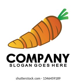 carrot slices logo, vegetable vector logo - Vector