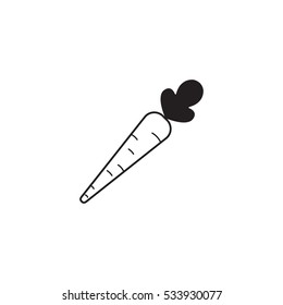 Carrot solid icon, healthy fruit, vector graphics, a filled pattern on a white background, eps 10.