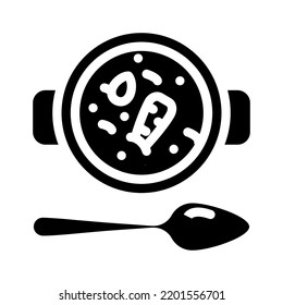 vector de icono de glifo de sopa de zanahoria. señal de la sopa de zanahoria. ilustración de símbolo aislado
