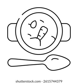 carrot soup line icon vector. carrot soup sign. isolated contour symbol black illustration