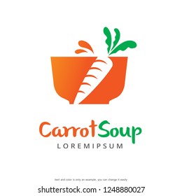 Carrot Soup Logo Template Design Vector, Emblem, Concept Design, Creative Symbol, Icon