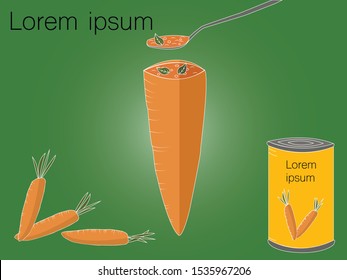 
Carrot with soup sketch of organic natural vegetable. Colorful vector illustration can use for promotion, advertisement, with text; for agriculture themes, farm market and label design.
