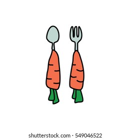 carrot spoon and fork