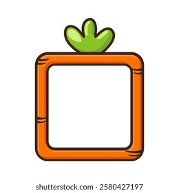 Carrot square frame or avatar border on a white background.