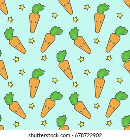 carrot and star seamless pattern,kids background carrot