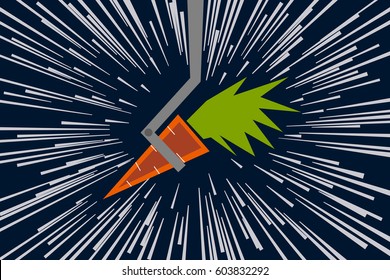 Carrot and stick, chasing carrot at light speed