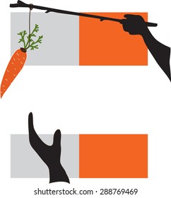 Carrot And Stick, Conceptual Image About Motivation And Reaching A Goal.