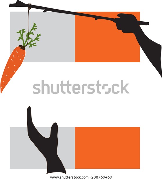 Carrot Stick Conceptual Image About Motivation Stock Vector Royalty Free