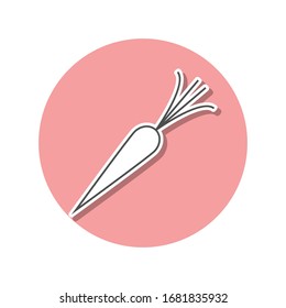 carrot sticker icon. Simple thin line, outline vector of web icons for ui and ux, website or mobile application