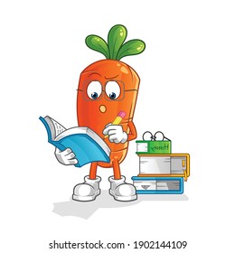 carrot studying mascot. cartoon vector