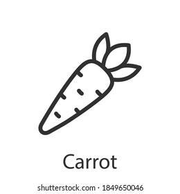 carrot, summer vegetable , linear icon. Editable stroke
