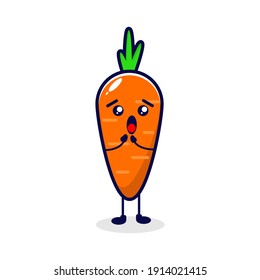 Carrot Surprised Cute Character Illustration