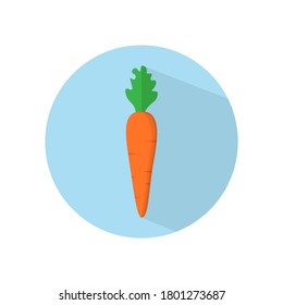 Carrot symbol. Shaded logo in the circle. Vector illustration isolated on a white background.