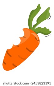 carrot with teeth marks vector illustration