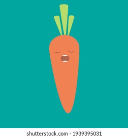 carrot that screams, mouth open, sings