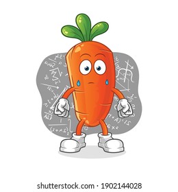 carrot thinking hard vector. cartoon character