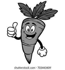 Carrot with Thumbs Up Illustration