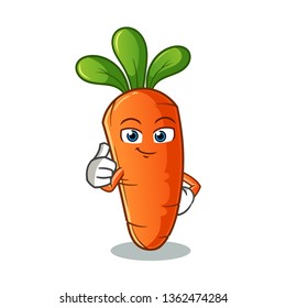 carrot thumbs up mascot vector cartoon art illustration