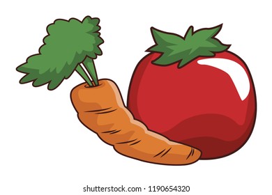 Carrot and tomato