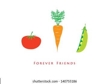 carrot tomato pea forever friends