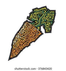 Carrot in tribal style
