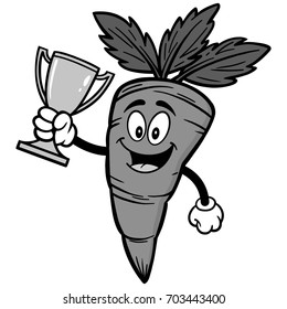 Carrot with Trophy Illustration