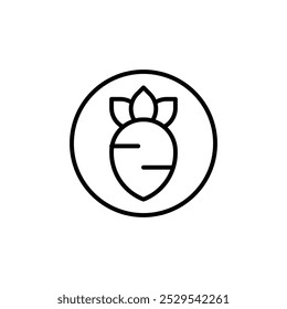 Icono de nabo de zanahoria Conjunto de Vector delgado