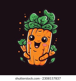 carrot vector cartoon character, mascot logo