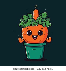 carrot vector cartoon character, mascot logo