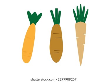 carrot vector for cartoon coloring book icon 