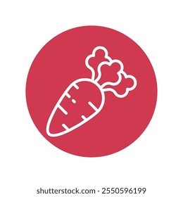 Carrot Vector Circle Outline Icon . Eps 10 file