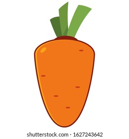 Carrot vector flat illustration isolated on a white background.