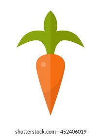 Carrot vector in flat style design. Vegetable illustration for conceptual banners, icons, app pictogram, infographic, and logotype elements. Isolated on white background.     
