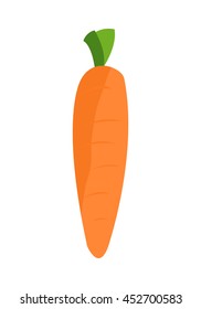 Carrot vector in flat style design. Vegetable illustration for conceptual banners, icons, app pictogram, infographic, and logotype elements. Isolated on white background.     