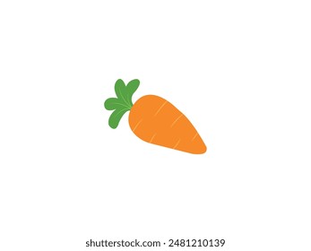 Carrot Vector. Fresh Ingredient for Salad Recipes. Organic Carrot From Garden. Healthy Vegetable for Vitamin and Nutrition. Abstract Carrot Illustration Isolated on White Background. Vegan Clipart.