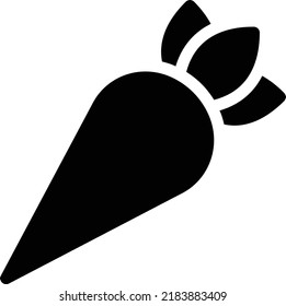 icono plano de glifo vector de zanahoria