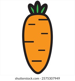 Carrot Vector,  Healthy Vegetable forVitamin and Nutrition. Abstract Carrot Illustration