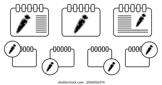 Carrot vector icon in calender set illustration for ui and ux, website or mobile application