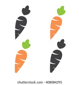 Carrot vector icon cartoon style isolated on white background. Carrot vector illustration. Carrot isolated black and color icons 