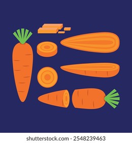 Elemento de diseño de icono de Vector de zanahoria