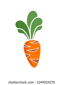 Carrot vector icon. Flat vegetable icon