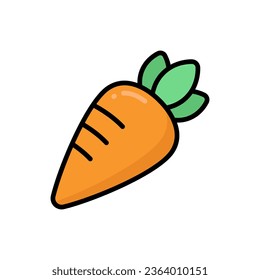 Carrot Vector Icon Illustration. Vegetable Icon Concept Isolated Premium Vector. Flat Style