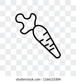 Carrot vector icon isolated on transparent background, Carrot logo concept