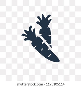 Carrot vector icon isolated on transparent background, Carrot transparency concept can be used web and mobile