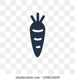 Carrot vector icon isolated on transparent background, Carrot transparency concept can be used web and mobile