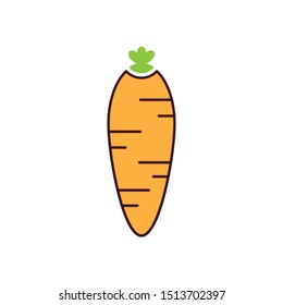 Carrot vector icon. Carrot icon isolated on white background. Veg icon illustration